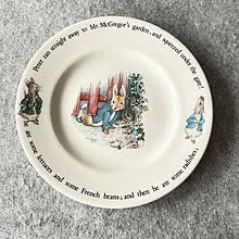 Vintage Peter Rabbit barnetallerken fra 1980-tallet