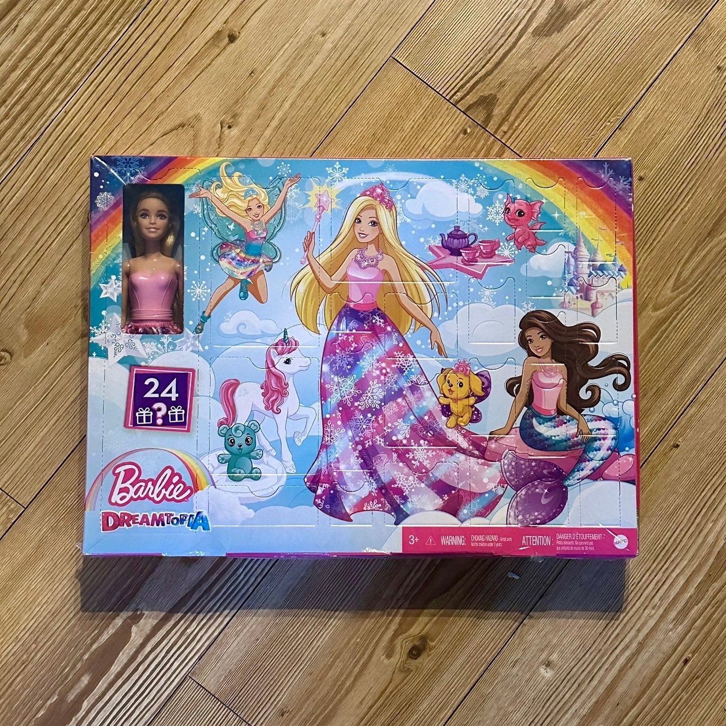 Barbie Dreamtopia Julekalender fra 2021 Med 24 gaver + dukke