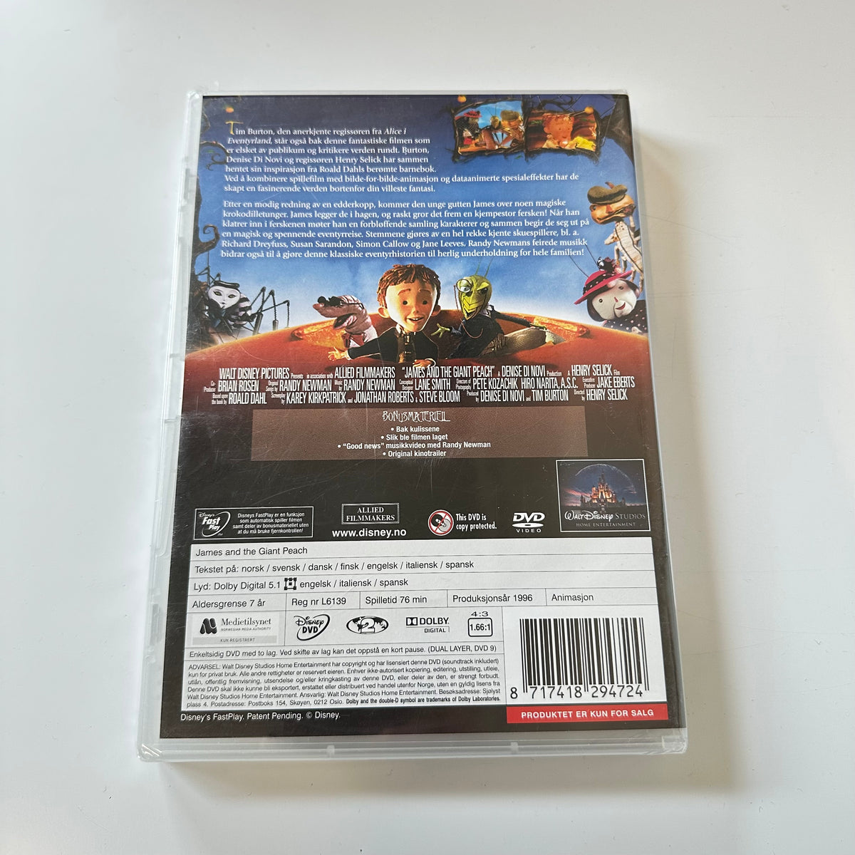 James and the gigant peach (DVD) - Ny i plast!