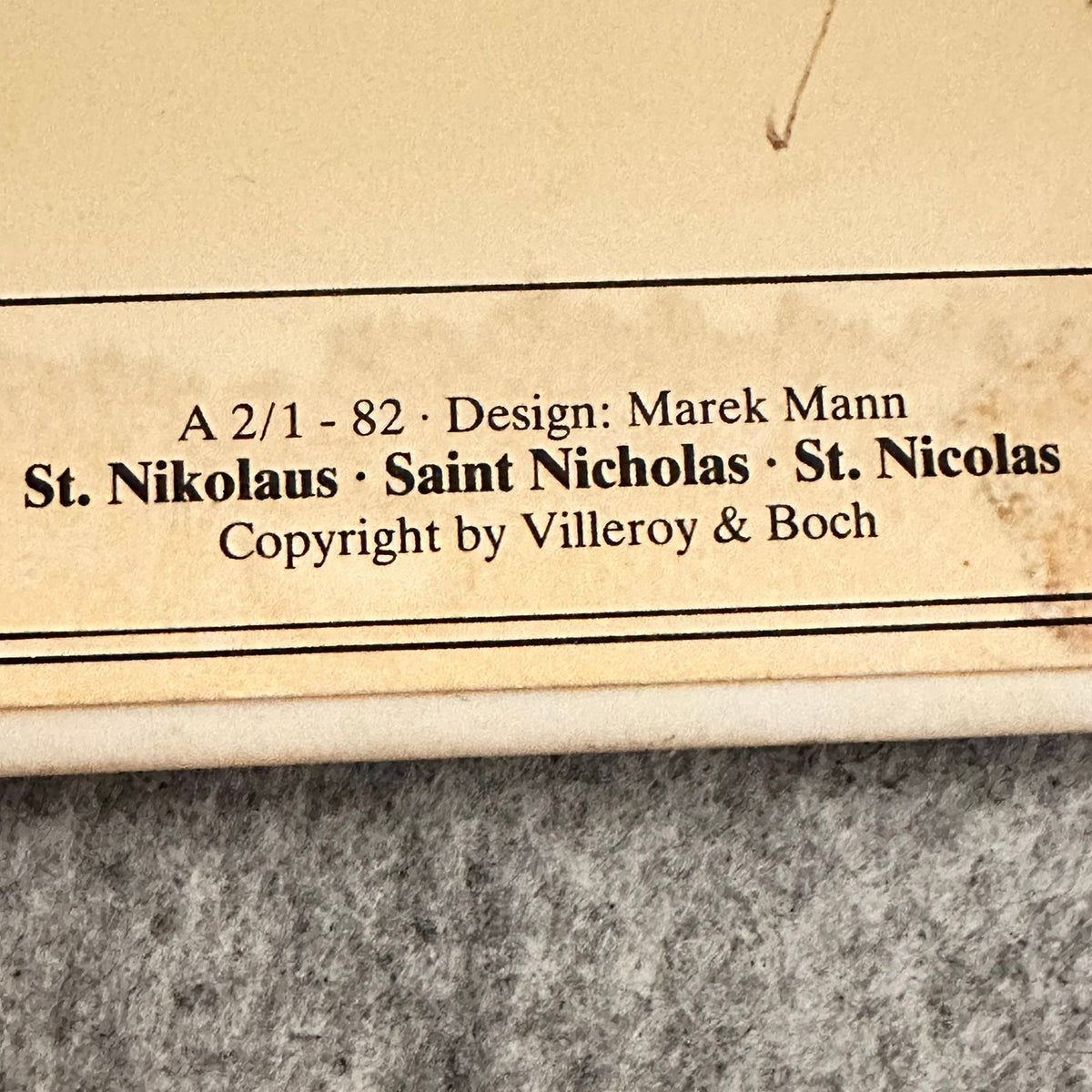 Saint Nicholas Julekort i porselen, Villeroy & Boch
fra 1982