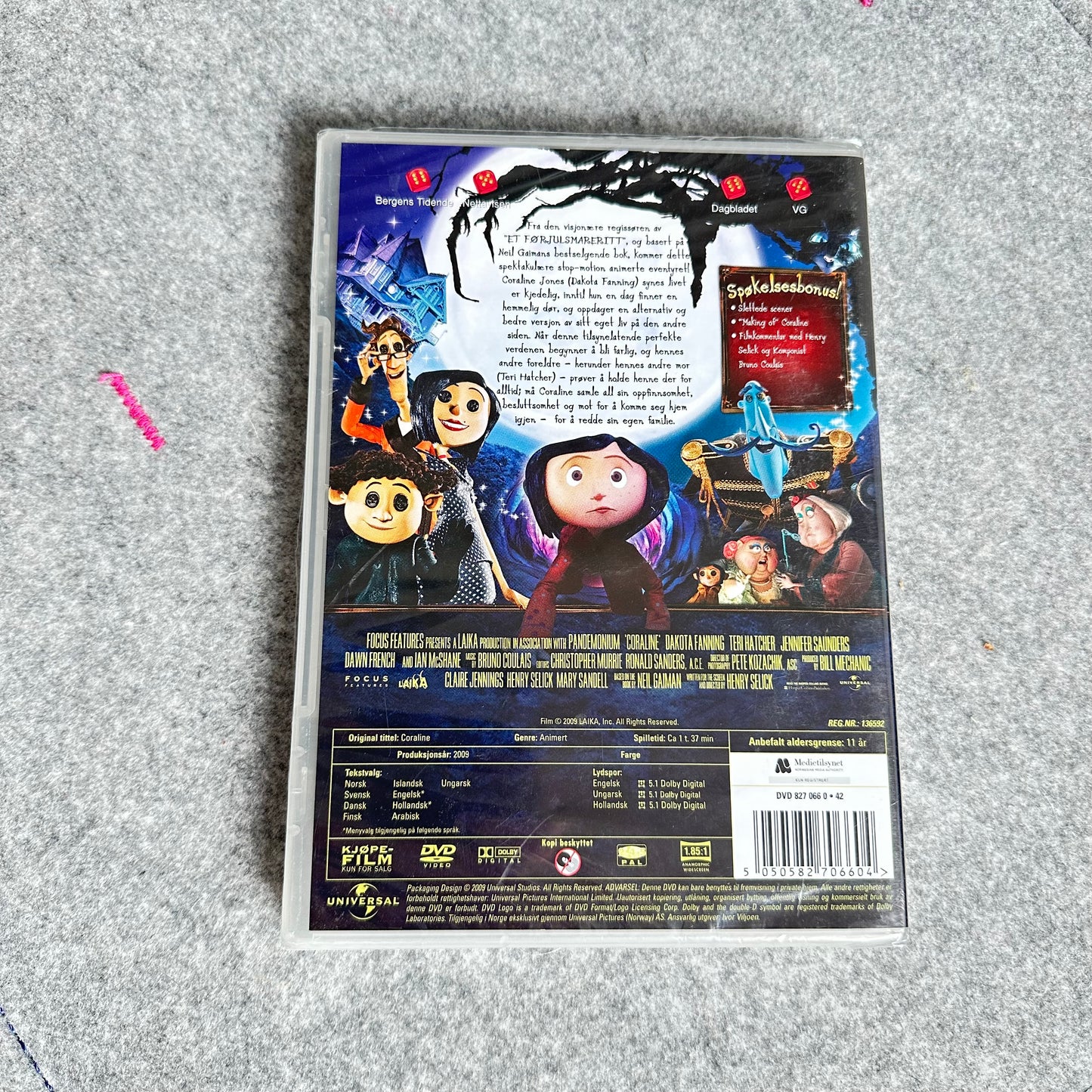 Coraline og den hemmelige dør (DVD) - Ny i plast!