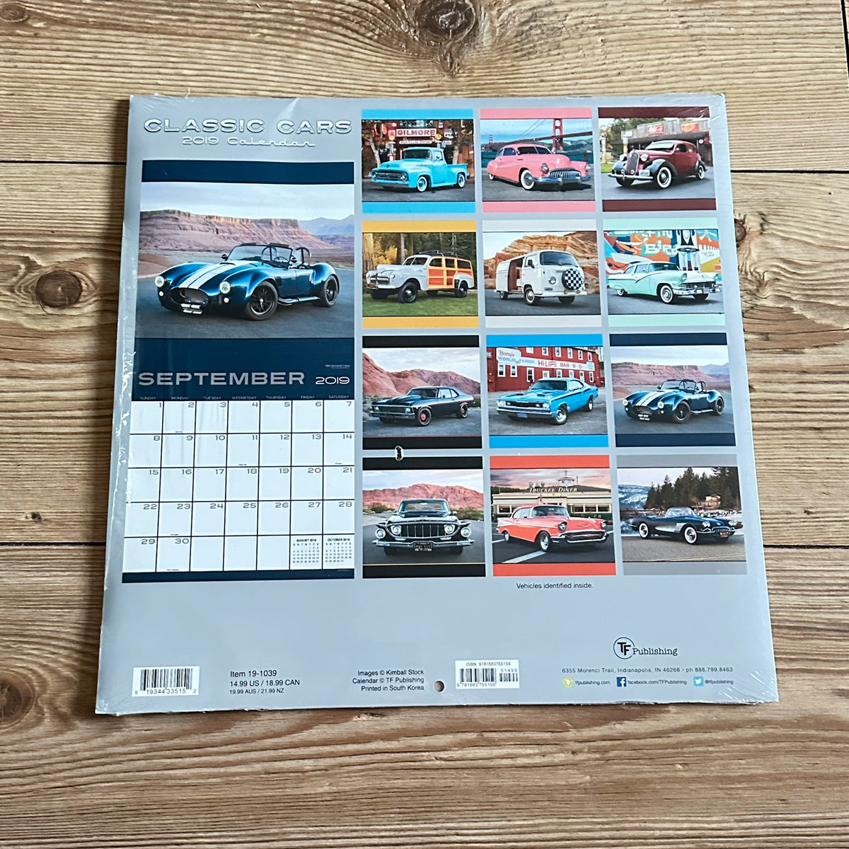 Classic Cars Wall Calendar fra 2019 - Ny i plast !