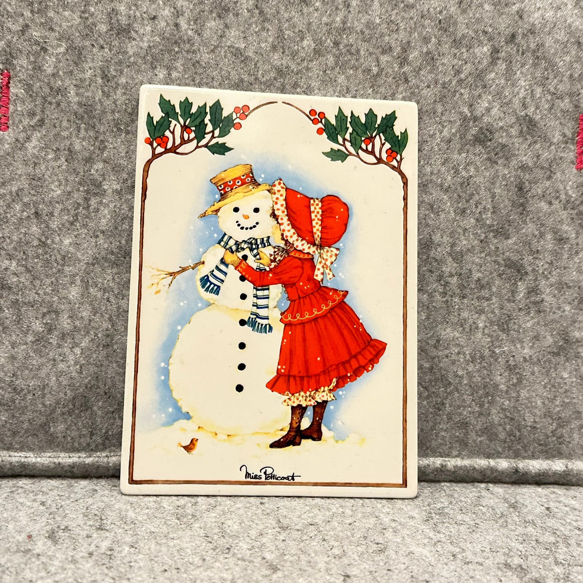 Snowman Julekort i porselen fra Villeroy & Boch (1982)