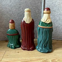 Vintage - 11 Store julekrybbe-figurer i keramikk