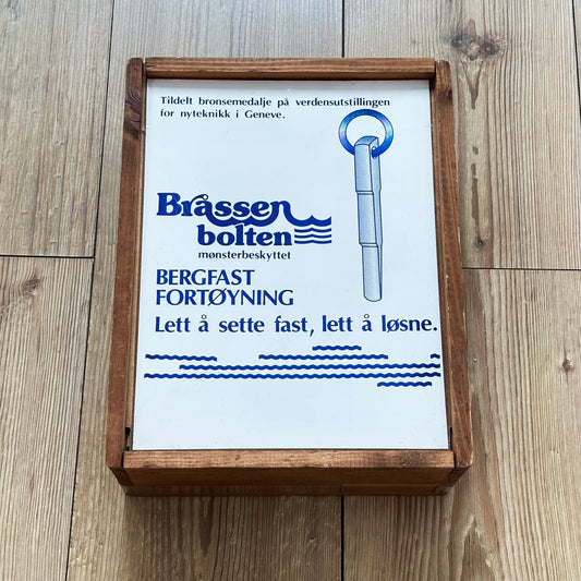 Vintage display boks i tre for Bråssen Bolten - Bergfast fortøyning
