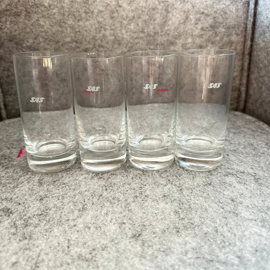Vintage glass med SAS logo (4 stk)