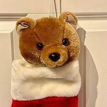 Nydelig julestrømpe med koselig Bamse fra 1990-tallet