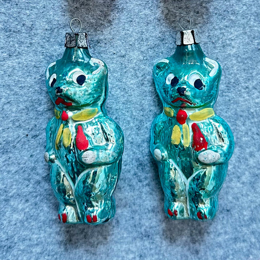Gamle juletrepynt i glass - Bamse