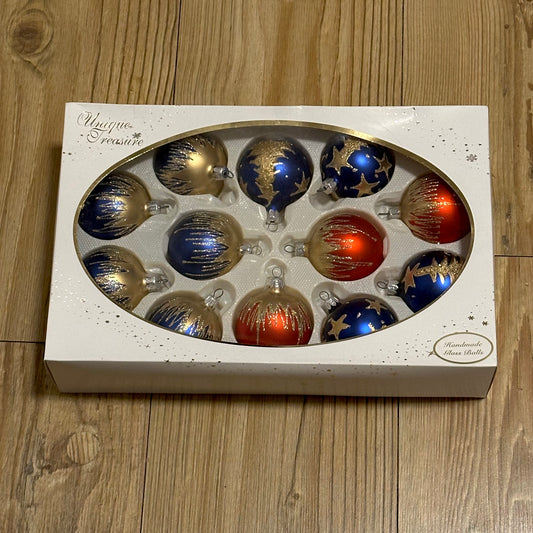 Vintage julekuler i glass med glitter