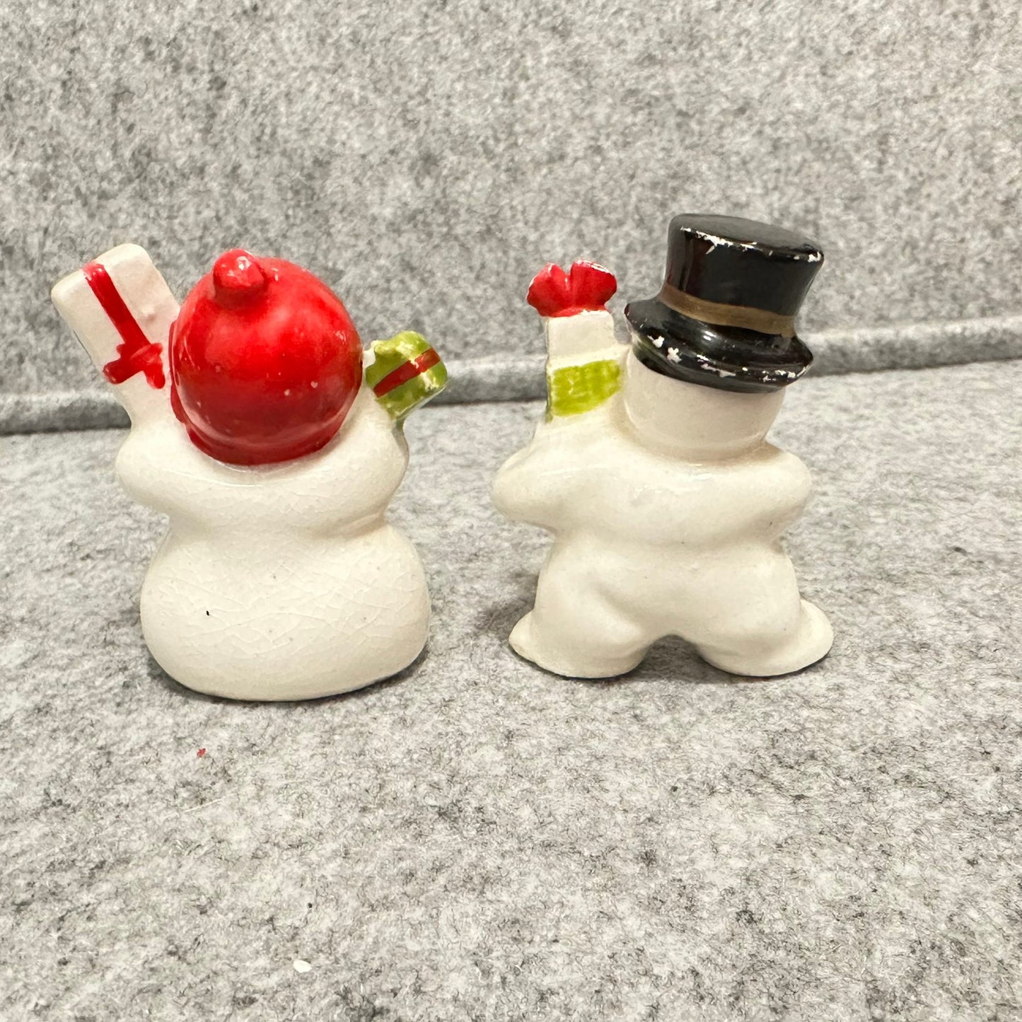 Fire snømenn i porselen fra 1940/50 tallet