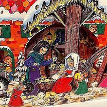 Gammel flott Julekalender med rørlige figurer (1960-70 tall)