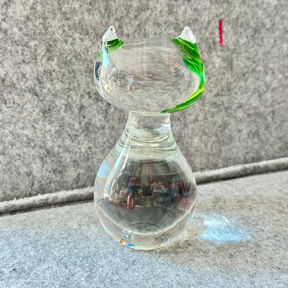 Glass katt fra 1950-tallet av Kjell Bloomberg for Gullaskrufs glasbruk Sverige