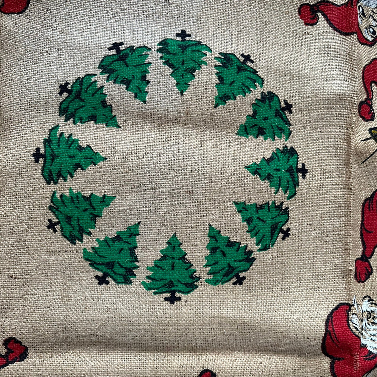 Vintage juletrematte / Juleduk i strie (flott stand)