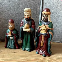 Vintage - 11 Store julekrybbe-figurer i keramikk