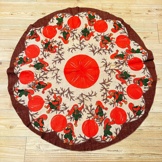 Vintage juletre teppe i strie / jute