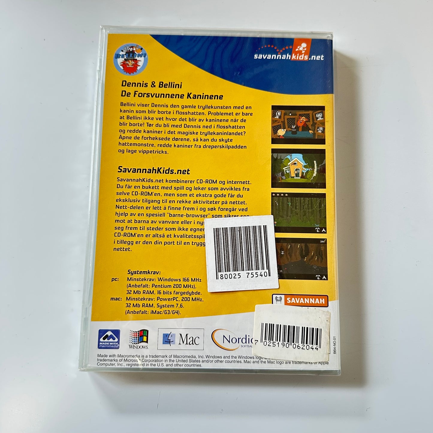 Dennis & Bellini - De forsvunne kaninene (PC/Mac-spill) - Ny i plast !