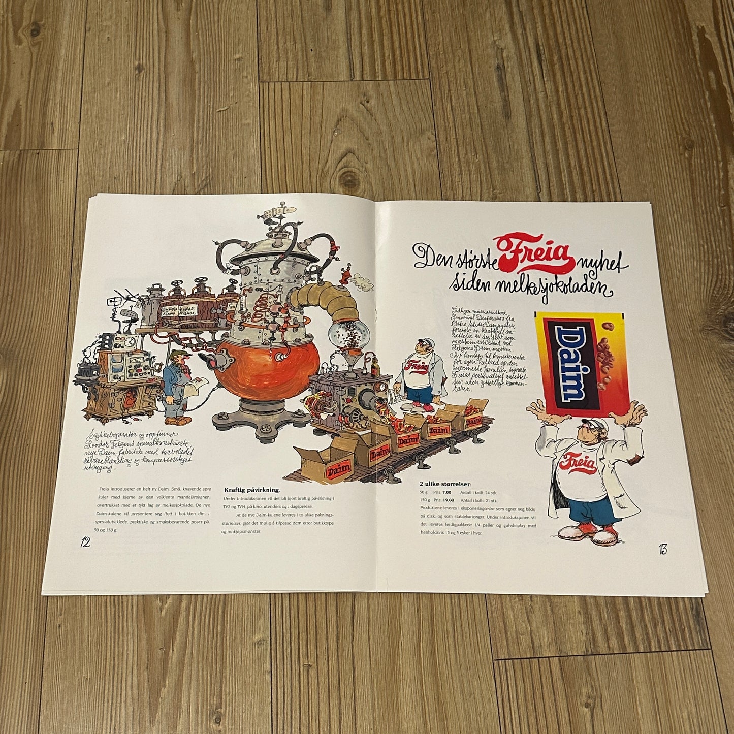 Freia & Flåklypa reklameblad inkl plakat med Emanuel Desperados, OL på Lillehammer