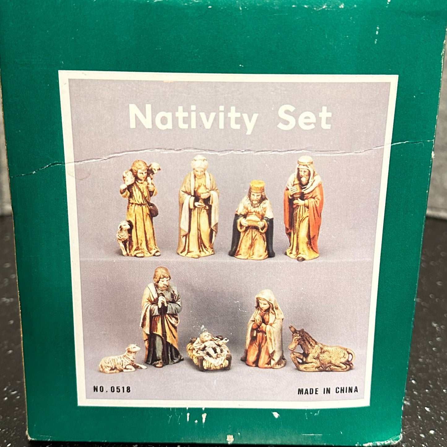 Store håndmalte figurer til julekrybbe - vintage !