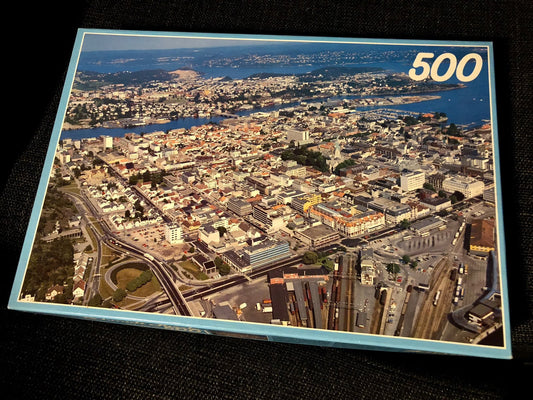 Puslespill 500 biter, Kristiansand sentrum 1980-tall - uåpnet
