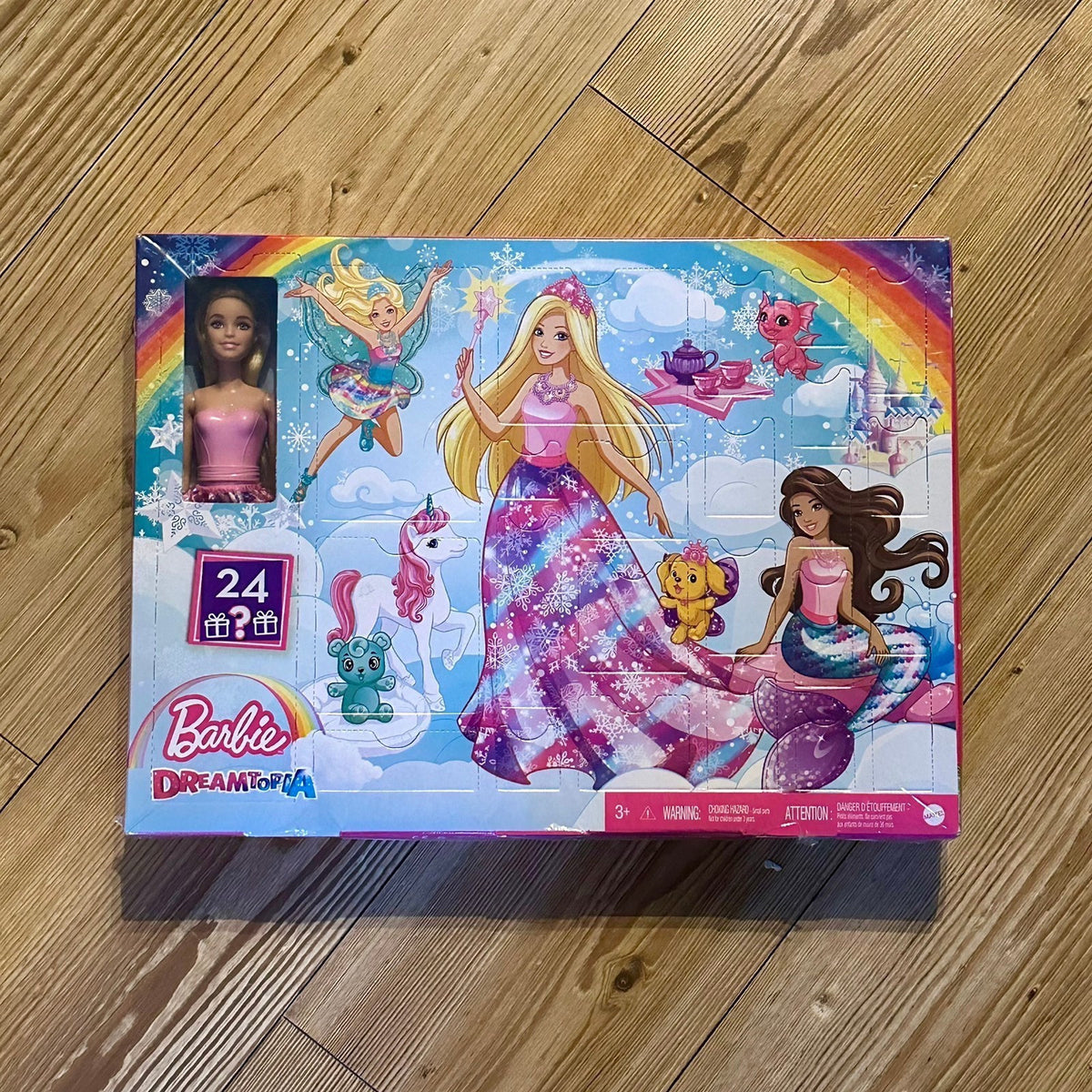 Barbie Dreamtopia Julekalender fra 2021 Med 24 gaver + dukke