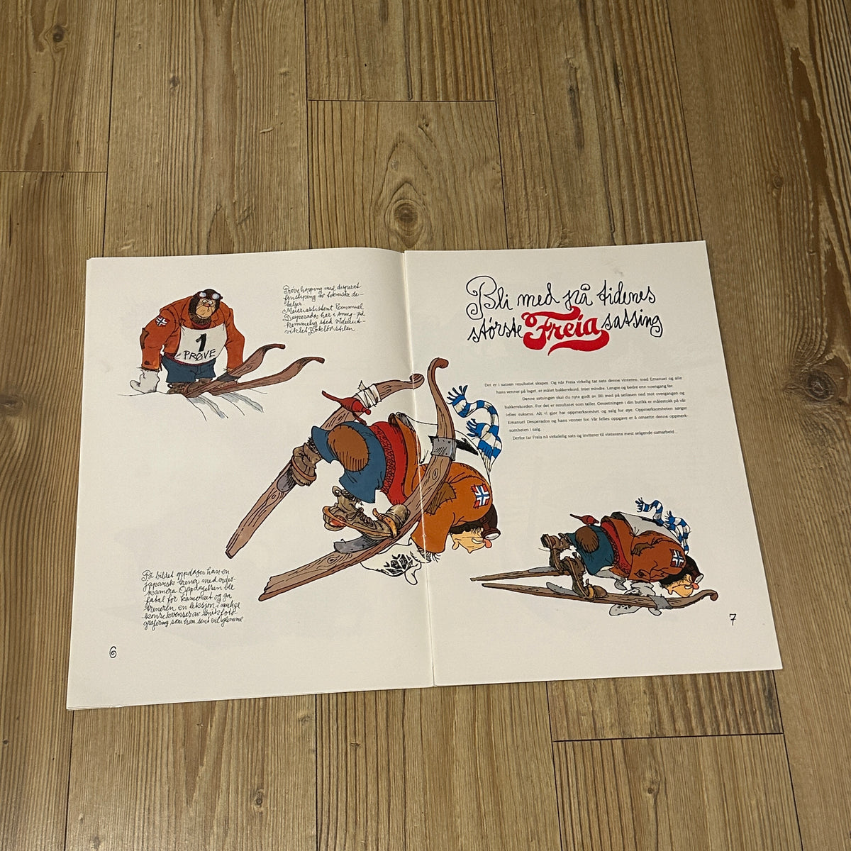 Freia & Flåklypa reklameblad inkl plakat med Emanuel Desperados, OL på Lillehammer
