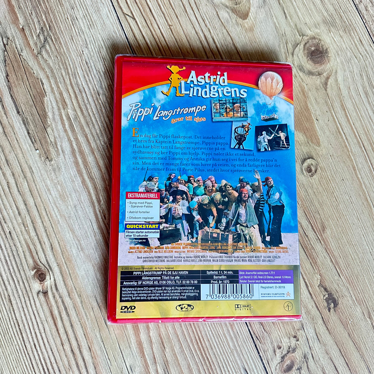 Pippi Langstrømpe drar til sjøs (DVD) - Ny i plast!