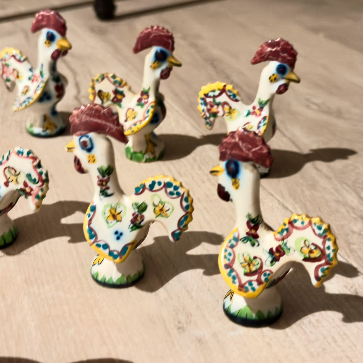 Hane - Good Luck Rooster fra Portugal fra 1970-tallet (håndmalte)