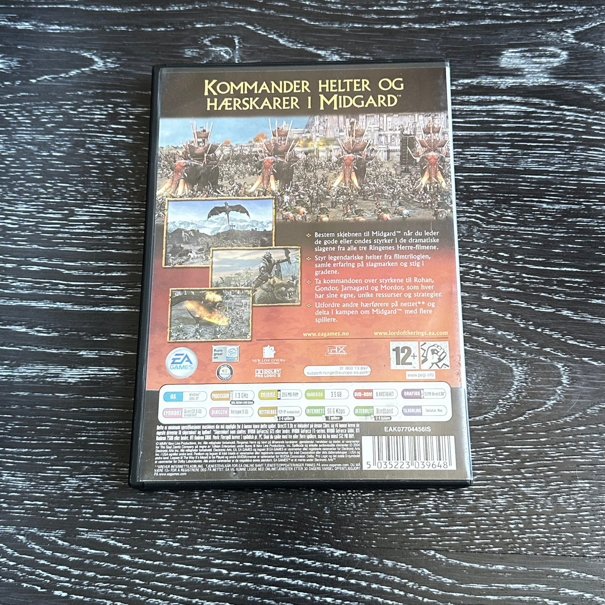Ringenes Herre Kampen om Midgård (PC DVD) - som ny!