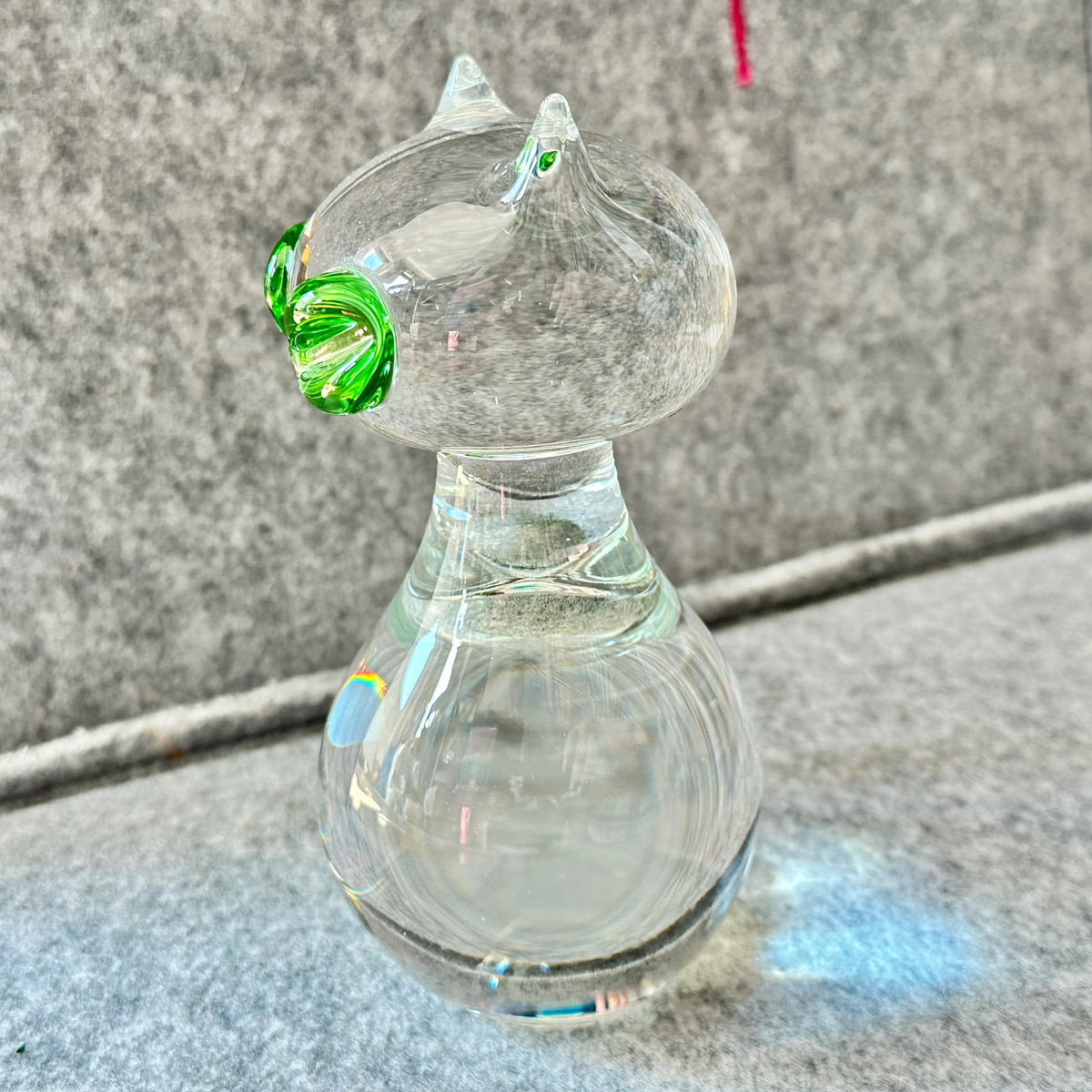 Glass katt fra 1950-tallet av Kjell Bloomberg for Gullaskrufs glasbruk Sverige