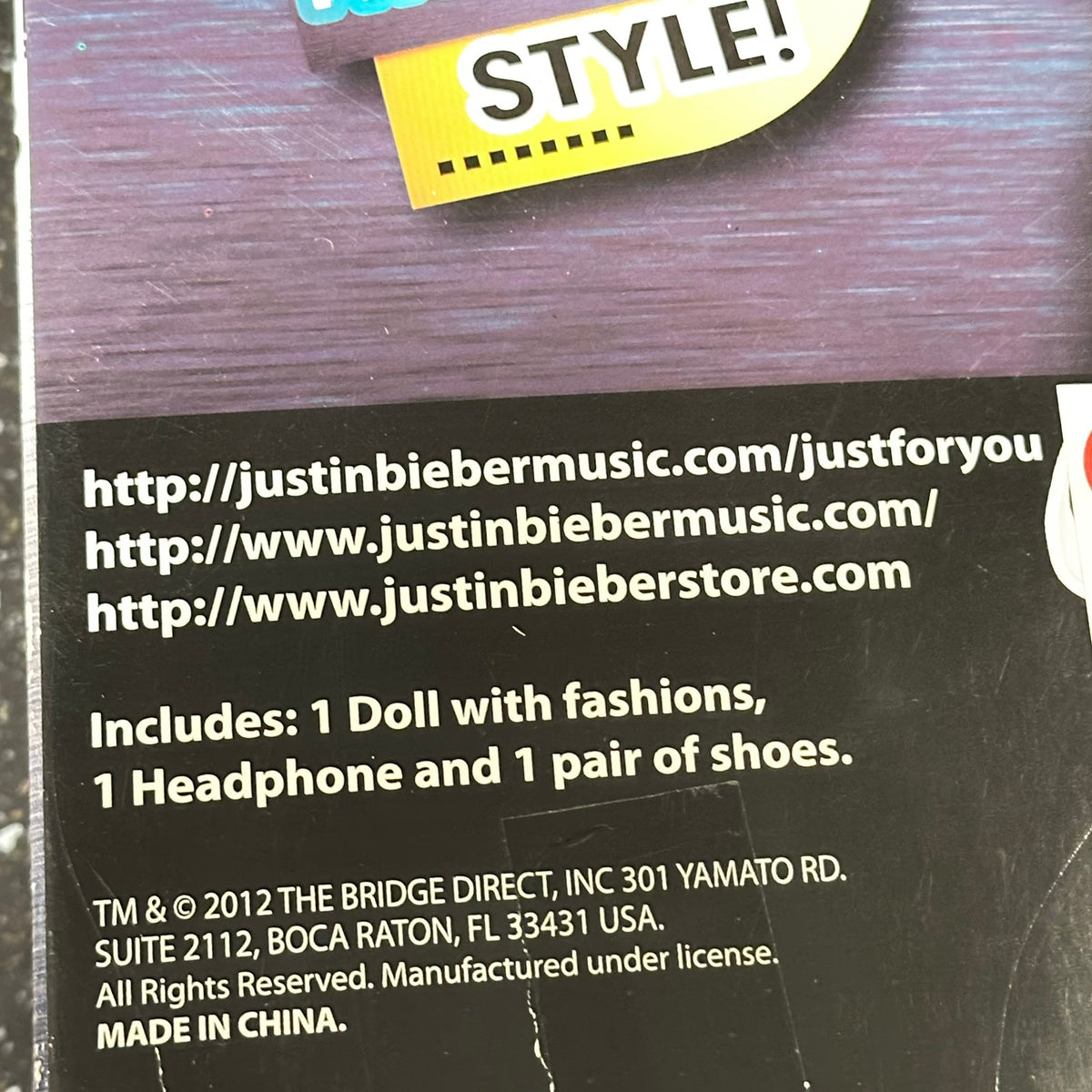Justin Bieber dukke fra 2012