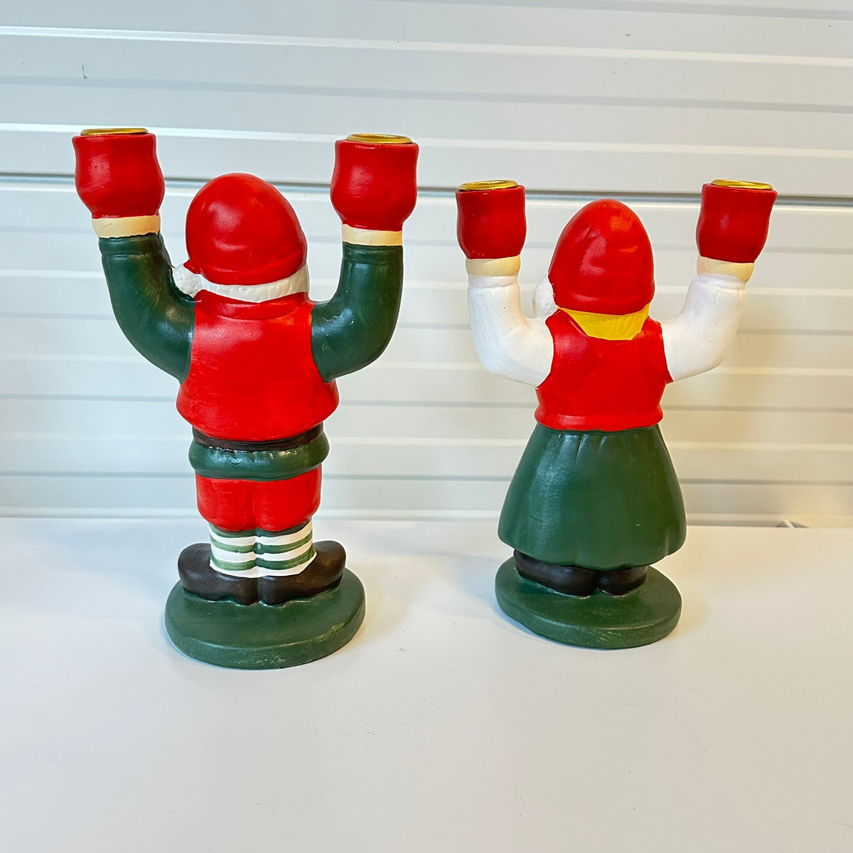 To vintage lysestaker til jul - nye i forpakning