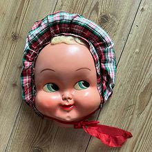 Vintage dukke hode i vinyl og plast