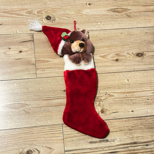 Julestrømpe med nydelig Bamse fra 1990-tallet