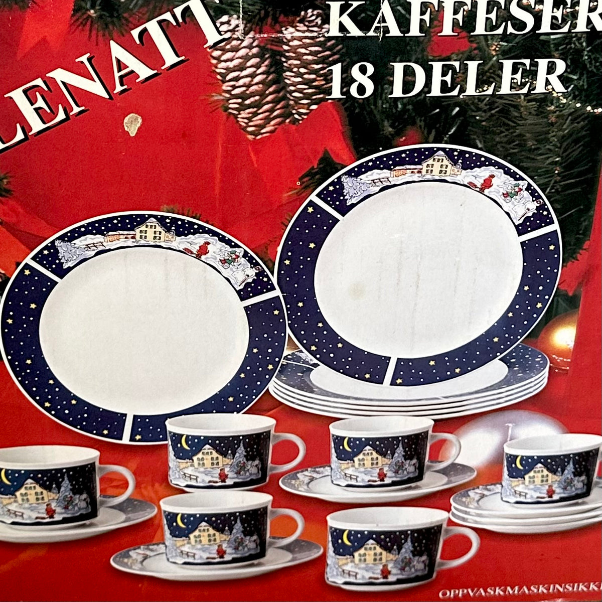 Kaffeservise "JULENATT" 18 deler - Ny i eske !