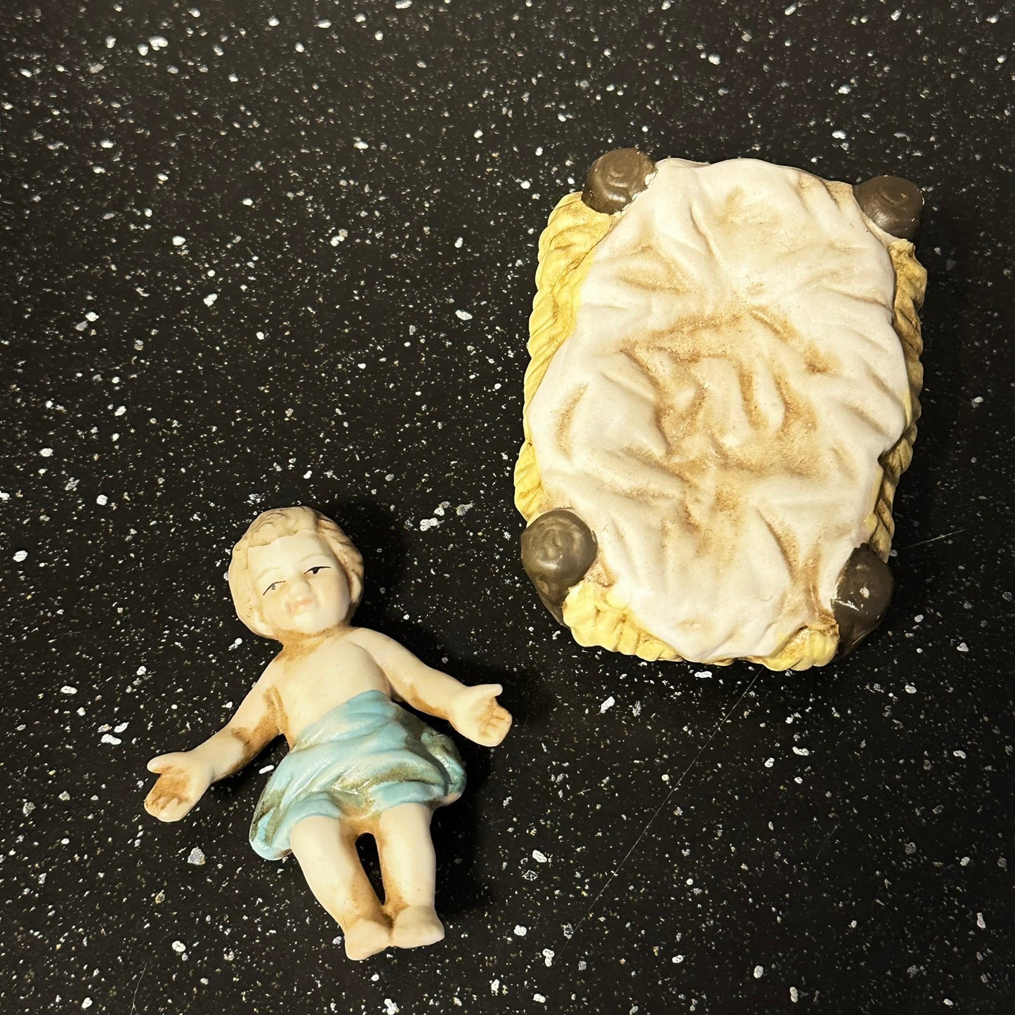 Store håndmalte figurer til julekrybbe - vintage !