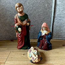 Vintage - 11 Store julekrybbe-figurer i keramikk