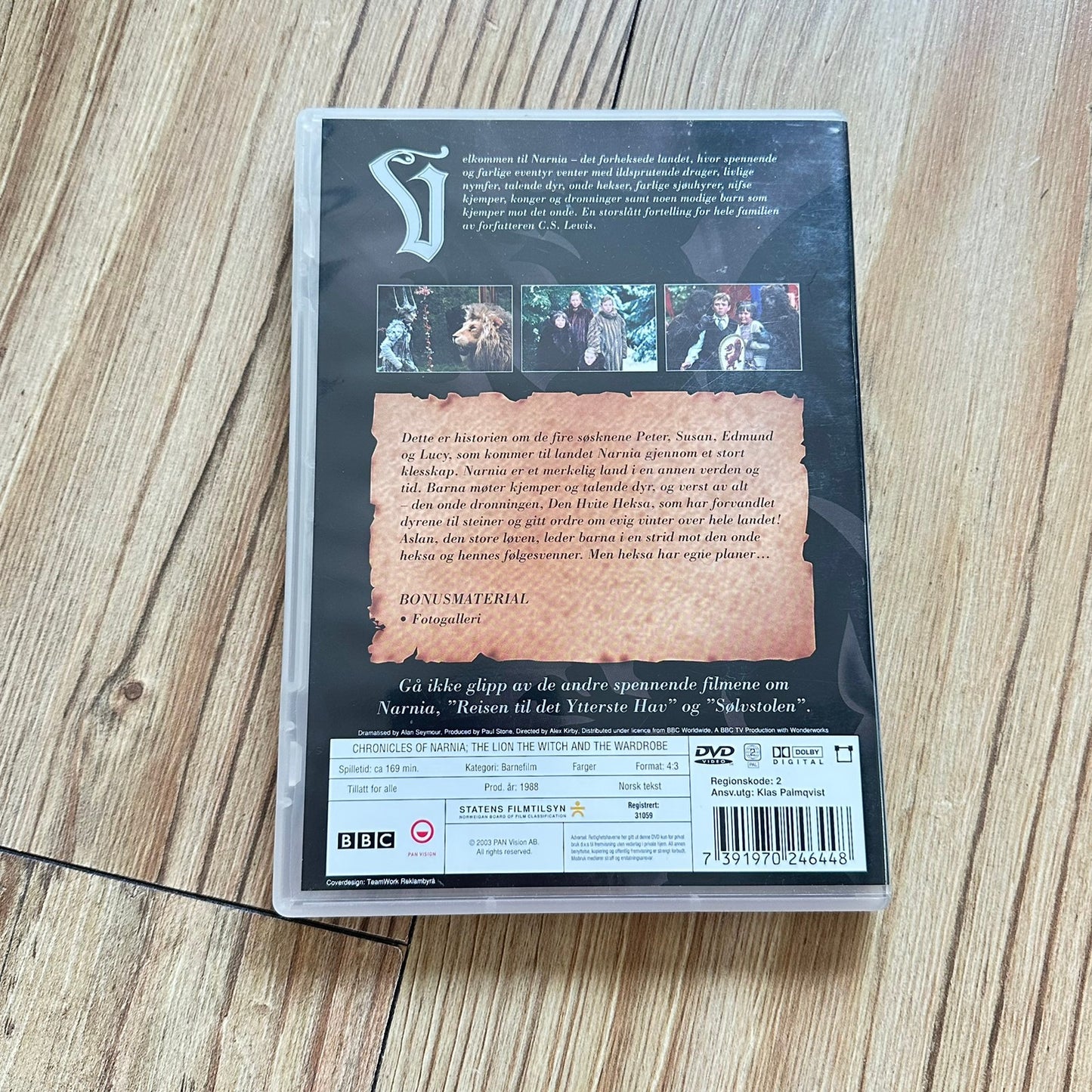 Legenden om Narnia 1-3 (DVD med norsk tekst) - som ny !
