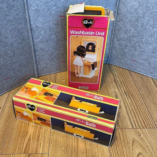 Vintage Sindy fra 1979 - Sindy’s Baderom (Pedigree)