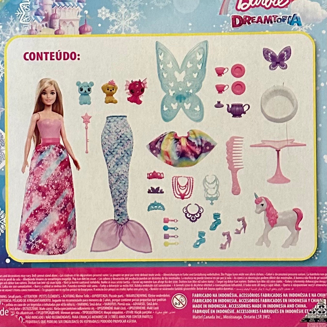 Barbie Dreamtopia Julekalender fra 2021 Med 24 gaver + dukke