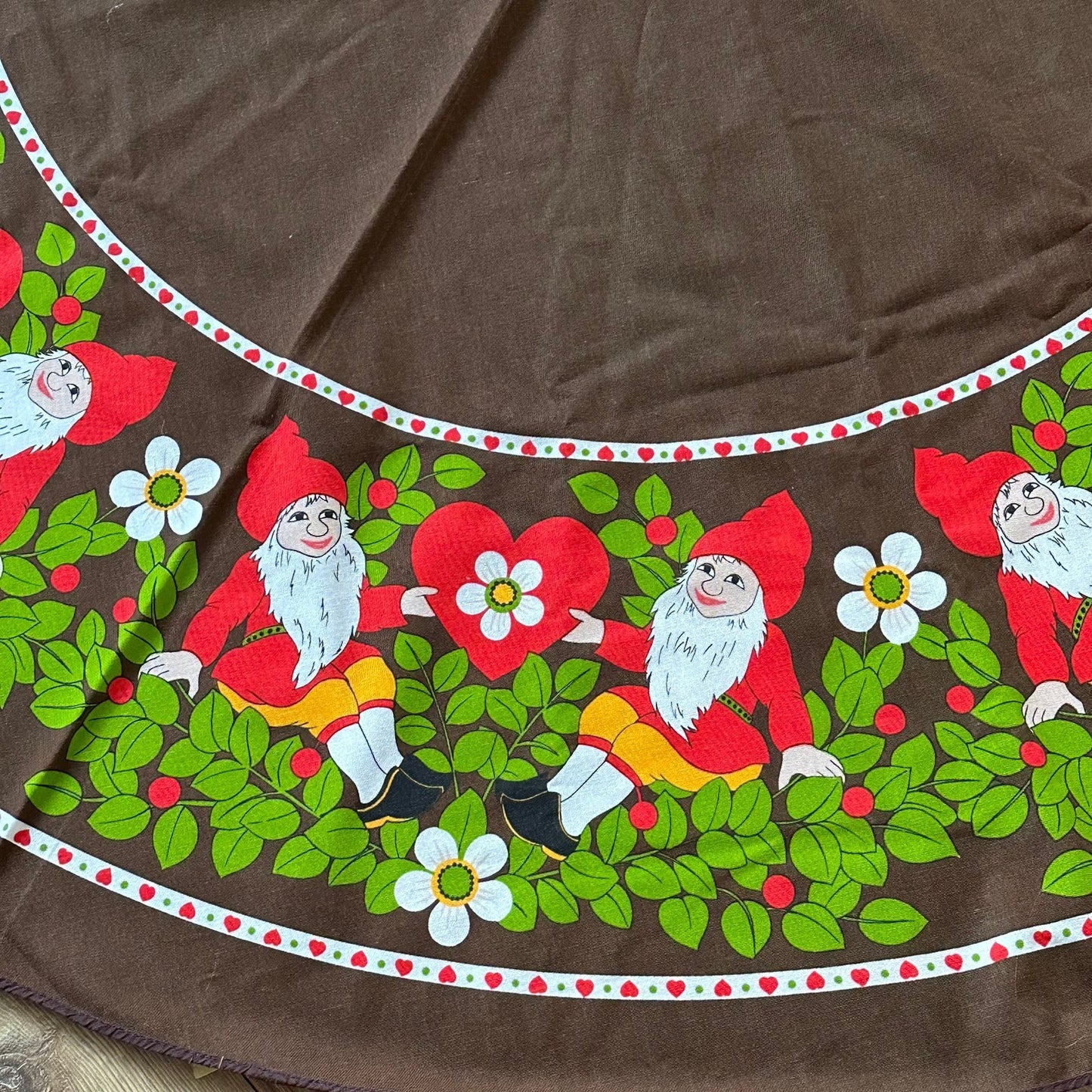 Vintage - Stor flott juleduk med retro julemotiv