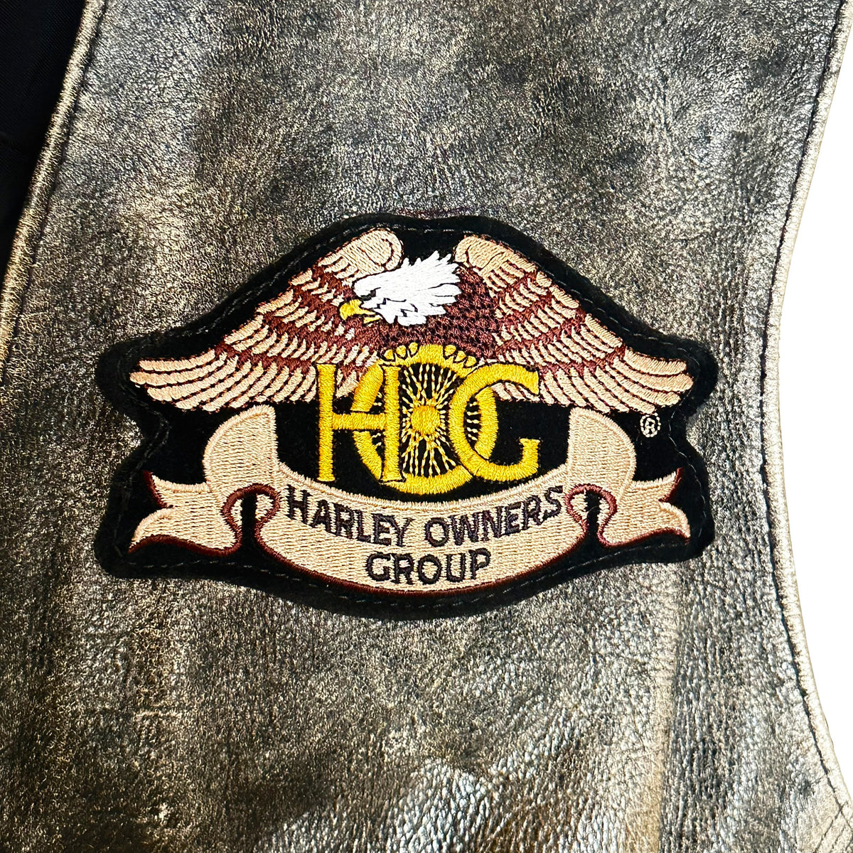 Vintage Skinnvest - "Harley owners group" (XXL)