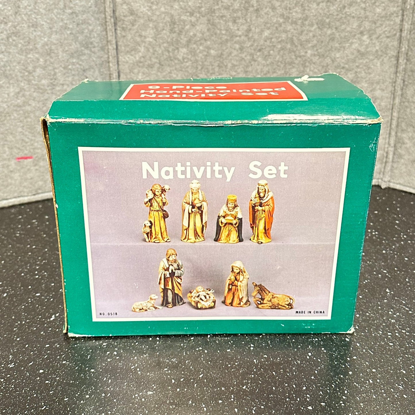 Store håndmalte figurer til julekrybbe - vintage !