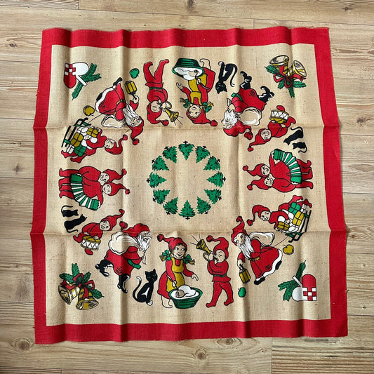 Vintage juletrematte / Juleduk i strie (flott stand)