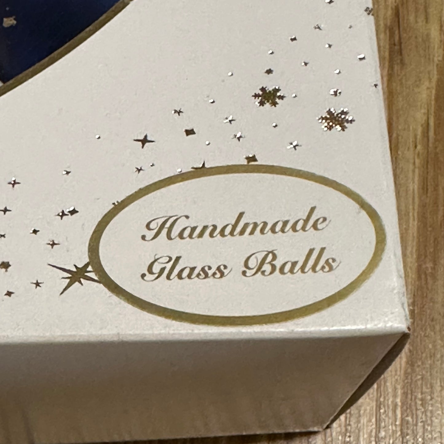Vintage julekuler i glass med glitter