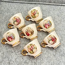 7 sett med mocca-kopp + underskål fra Stavangerflint