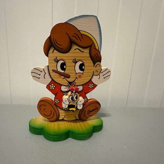Pinocchio music box i træ