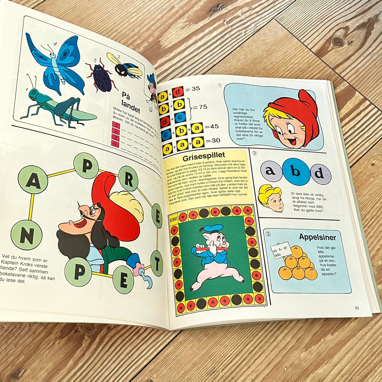 Gammel Aktivitetsbok med Walt Disney fra 1977 - ubrukt !