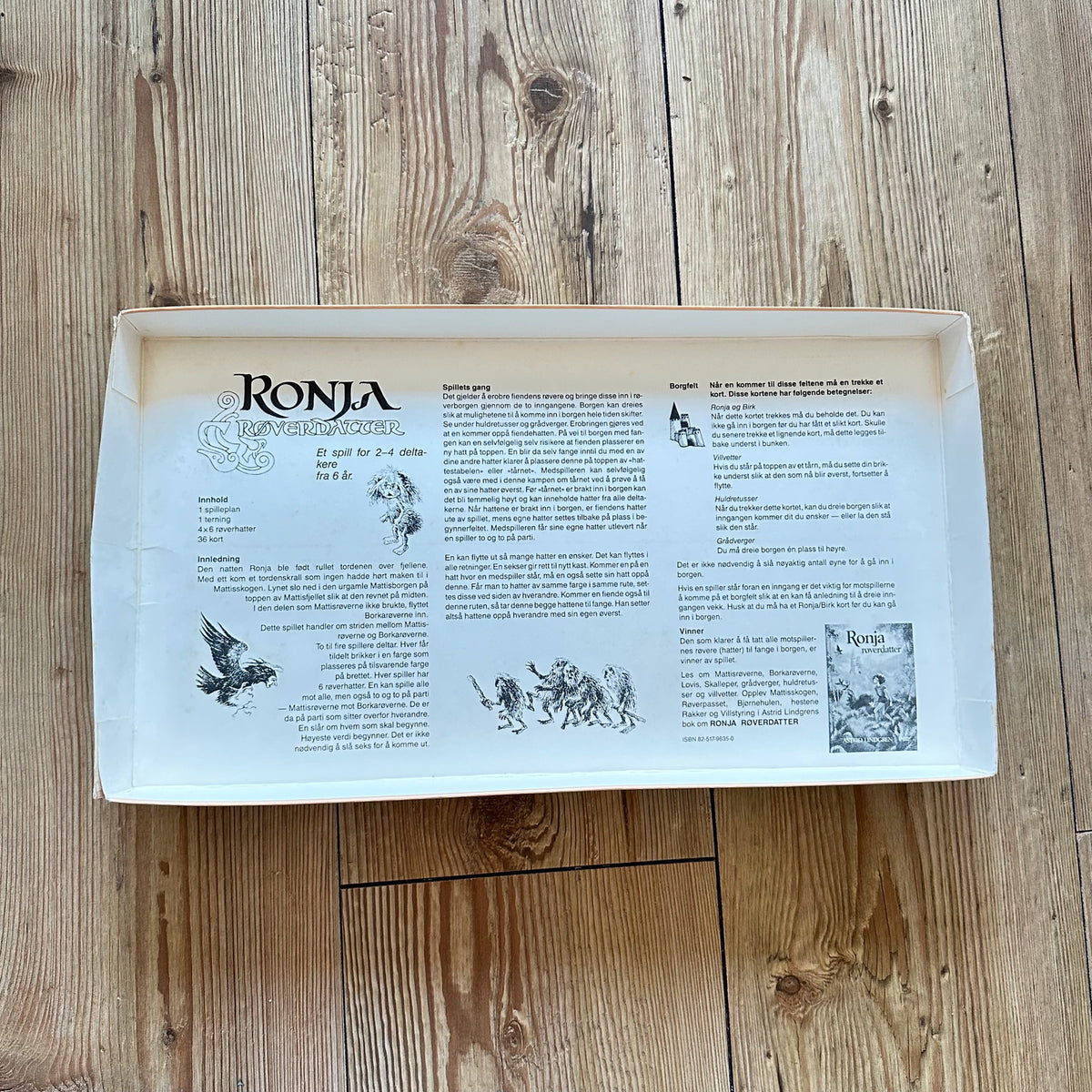 Ronja Røverdatter brettspill fra 1985