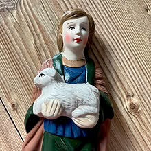 Vintage - 11 Store julekrybbe-figurer i keramikk