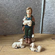 Vintage - 11 Store julekrybbe-figurer i keramikk